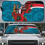 Port Power ANZAC Personalised Auto Sun Shade Lest We Forget Poppy Camo