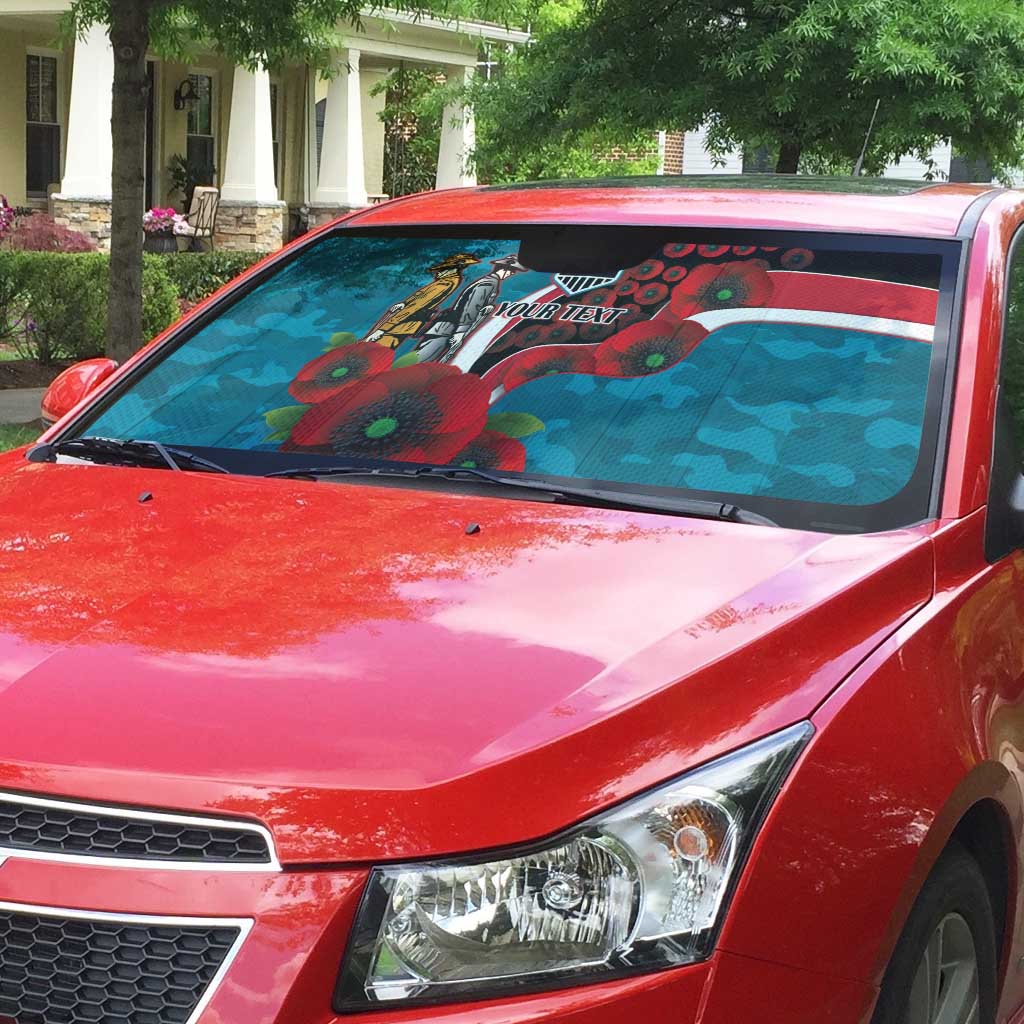 Port Power ANZAC Personalised Auto Sun Shade Lest We Forget Poppy Camo