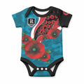 Port Power ANZAC Personalised Baby Onesie Lest We Forget Poppy Camo