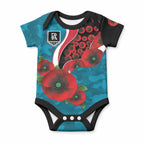 Port Power ANZAC Personalised Baby Onesie Lest We Forget Poppy Camo