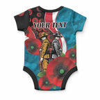 Port Power ANZAC Personalised Baby Onesie Lest We Forget Poppy Camo
