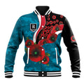 Port Power ANZAC Personalised Baseball Jacket Lest We Forget Poppy Camo