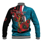 Port Power ANZAC Personalised Baseball Jacket Lest We Forget Poppy Camo