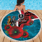 Port Power ANZAC Personalised Beach Blanket Lest We Forget Poppy Camo