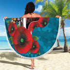 Port Power ANZAC Personalised Beach Blanket Lest We Forget Poppy Camo