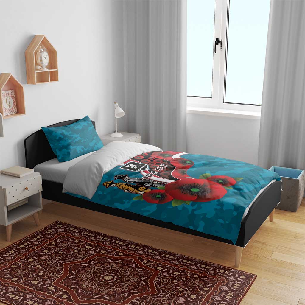 Port Power ANZAC Personalised Bedding Set Lest We Forget Poppy Camo