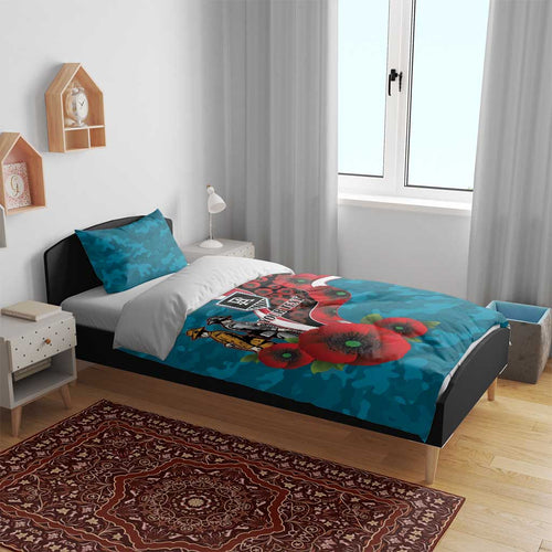 Port Power ANZAC Personalised Bedding Set Lest We Forget Poppy Camo