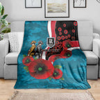 Port Power ANZAC Personalised Blanket Lest We Forget Poppy Camo