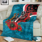 Port Power ANZAC Personalised Blanket Lest We Forget Poppy Camo