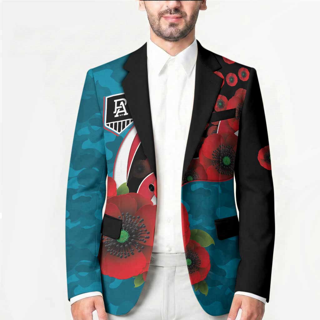 Port Power ANZAC Personalised Blazer Lest We Forget Poppy Camo