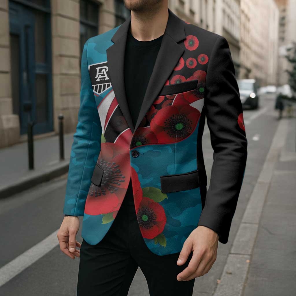 Port Power ANZAC Personalised Blazer Lest We Forget Poppy Camo