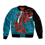 Port Power ANZAC Personalised Bomber Jacket Lest We Forget Poppy Camo