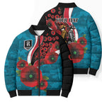 Port Power ANZAC Personalised Bomber Puffer Jacket Lest We Forget Poppy Camo