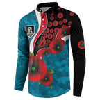 Port Power ANZAC Personalised Button Sweatshirt Lest We Forget Poppy Camo