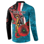 Port Power ANZAC Personalised Button Sweatshirt Lest We Forget Poppy Camo