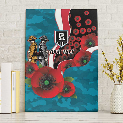 Port Power ANZAC Personalised Canvas Wall Art Lest We Forget Poppy Camo