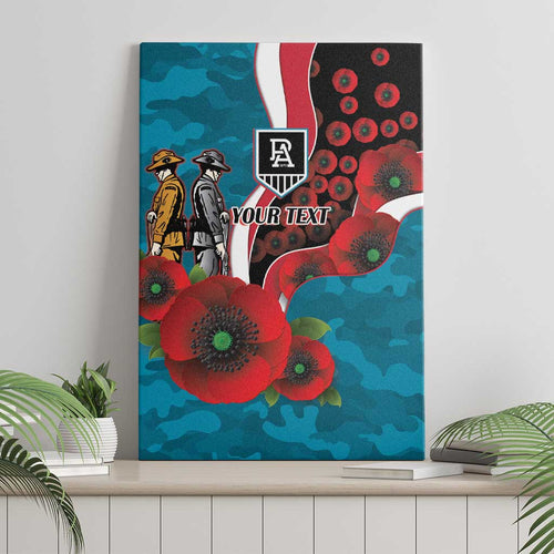 Port Power ANZAC Personalised Canvas Wall Art Lest We Forget Poppy Camo