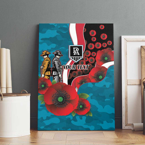 Port Power ANZAC Personalised Canvas Wall Art Lest We Forget Poppy Camo
