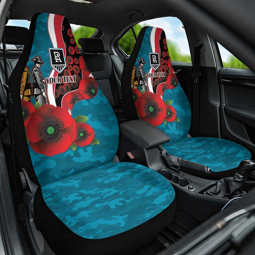 Port Power ANZAC Personalised Car Seat Cover Lest We Forget Poppy Camo