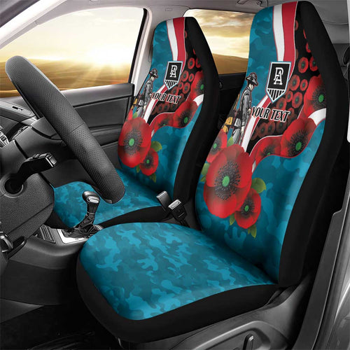 Port Power ANZAC Personalised Car Seat Cover Lest We Forget Poppy Camo