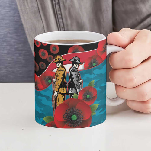 Port Power ANZAC Personalised Ceramic Mug Lest We Forget Poppy Camo