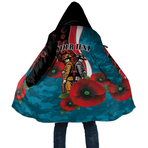 Port Power ANZAC Personalised Cloak Lest We Forget Poppy Camo