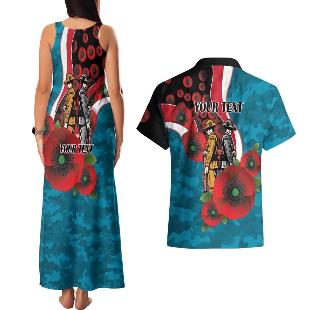 Port Power ANZAC Personalised Couples Matching Tank Maxi Dress and Hawaiian Shirt Lest We Forget Poppy Camo