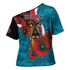 Port Power ANZAC Personalised Cross Shoulder Shirt Lest We Forget Poppy Camo