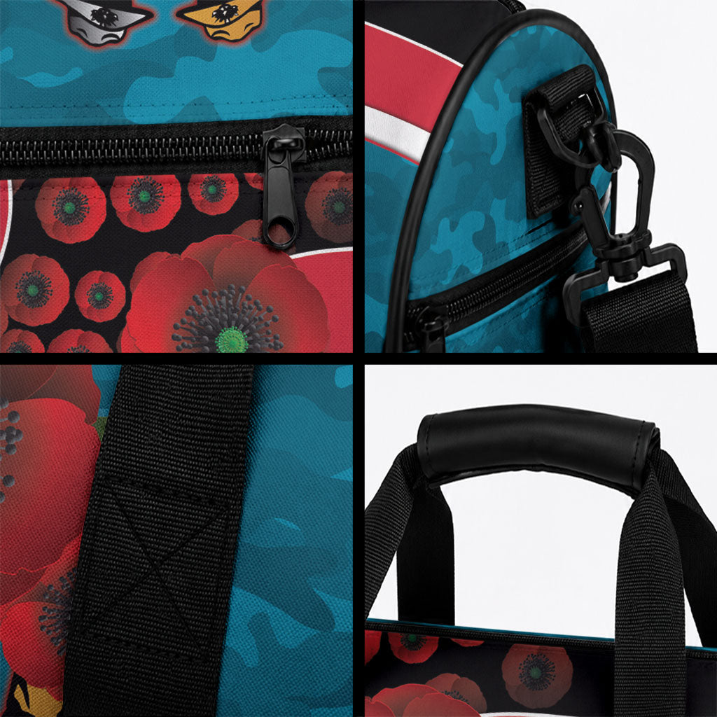 Port Power ANZAC Personalised Duffle Bag Lest We Forget Poppy Camo