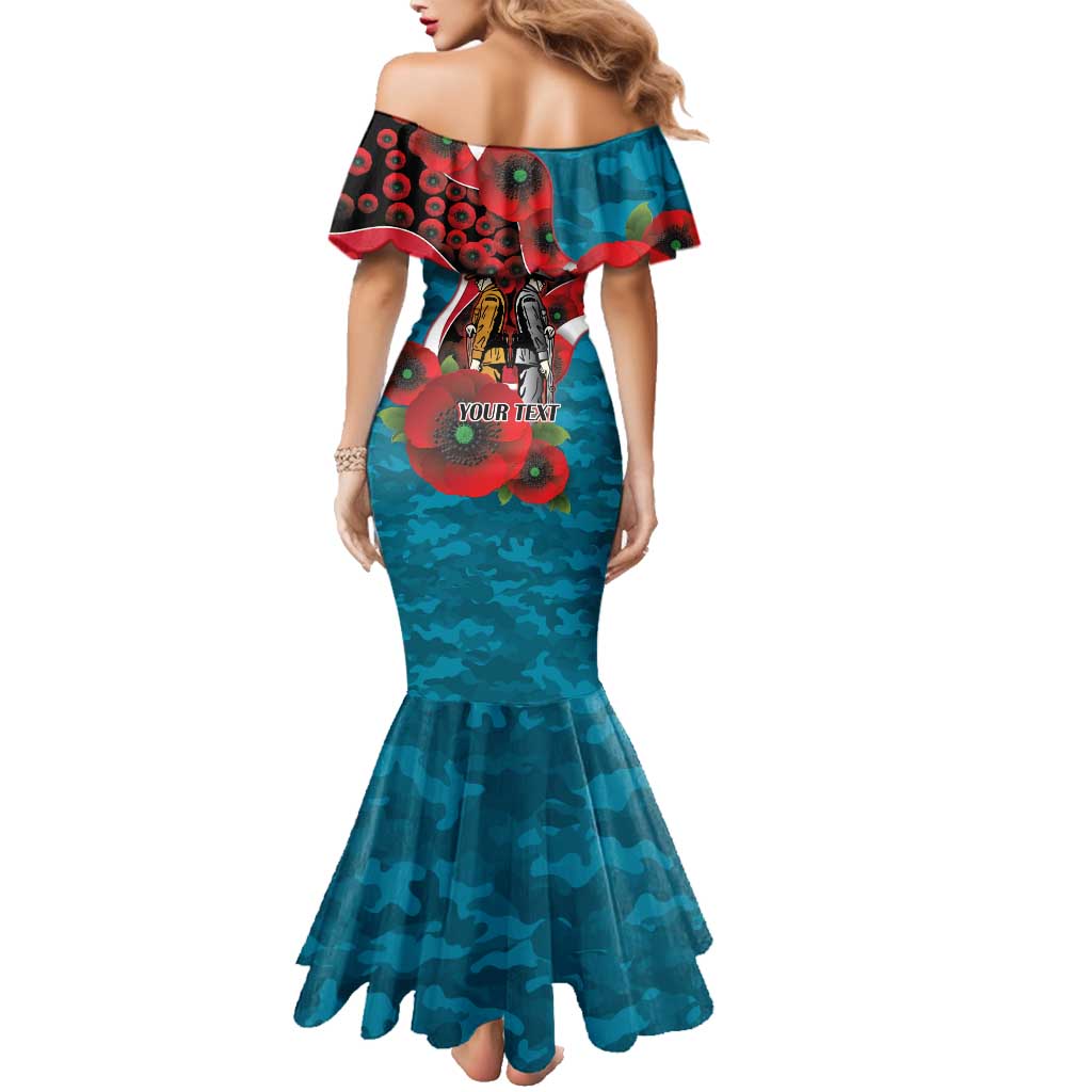 Port Power ANZAC Personalised Family Matching Mermaid Dress and Hawaiian Shirt Lest We Forget Poppy Camo