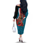 Port Power ANZAC Personalised Family Matching Off The Shoulder Long Sleeve Dress and Hawaiian Shirt Lest We Forget Poppy Camo