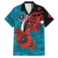 Port Power ANZAC Personalised Family Matching Off Shoulder Maxi Dress and Hawaiian Shirt Lest We Forget Poppy Camo