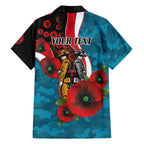 Port Power ANZAC Personalised Family Matching Short Sleeve Bodycon Dress and Hawaiian Shirt Lest We Forget Poppy Camo