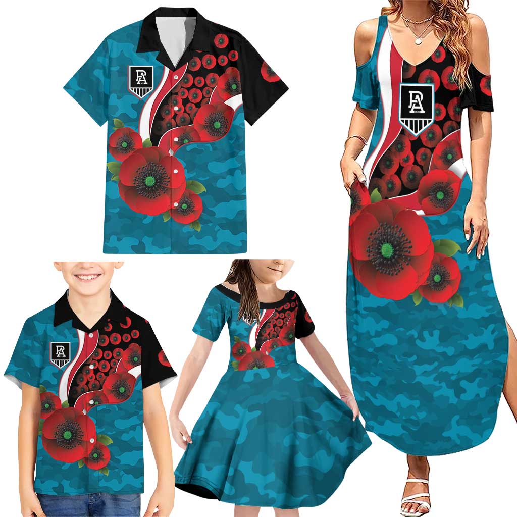 Port Power ANZAC Personalised Family Matching Summer Maxi Dress and Hawaiian Shirt Lest We Forget Poppy Camo
