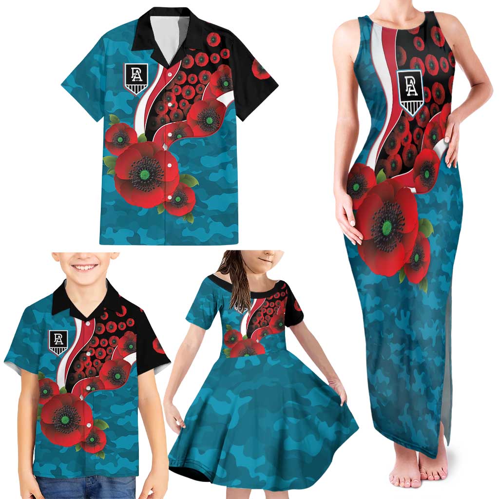 Port Power ANZAC Personalised Family Matching Tank Maxi Dress and Hawaiian Shirt Lest We Forget Poppy Camo