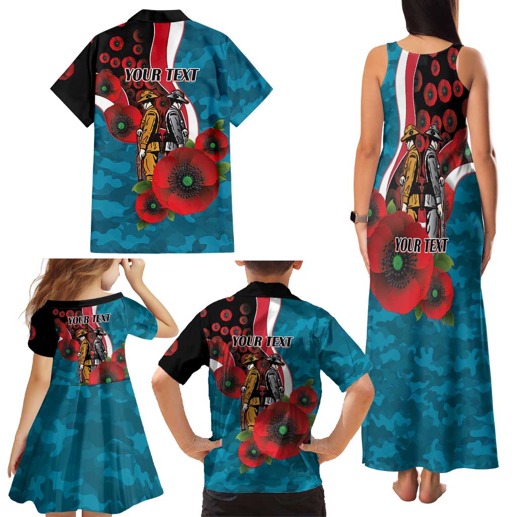 Port Power ANZAC Personalised Family Matching Tank Maxi Dress and Hawaiian Shirt Lest We Forget Poppy Camo
