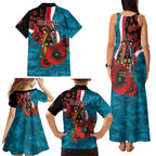 Port Power ANZAC Personalised Family Matching Tank Maxi Dress and Hawaiian Shirt Lest We Forget Poppy Camo