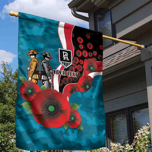 Port Power ANZAC Personalised Garden Flag Lest We Forget Poppy Camo
