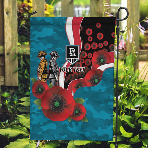Port Power ANZAC Personalised Garden Flag Lest We Forget Poppy Camo