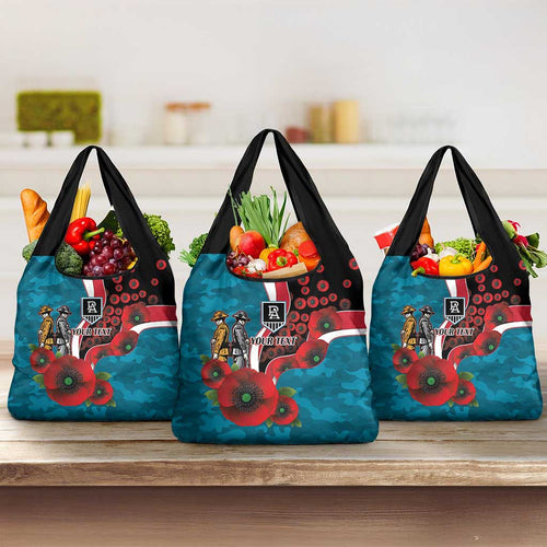 Port Power ANZAC Personalised Grocery Bag Lest We Forget Poppy Camo