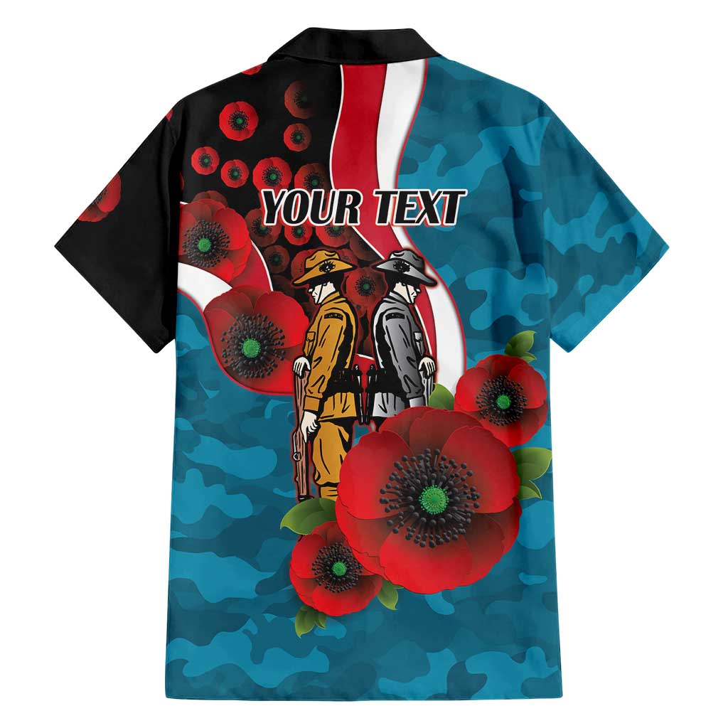 Port Power ANZAC Personalised Hawaiian Shirt Lest We Forget Poppy Camo