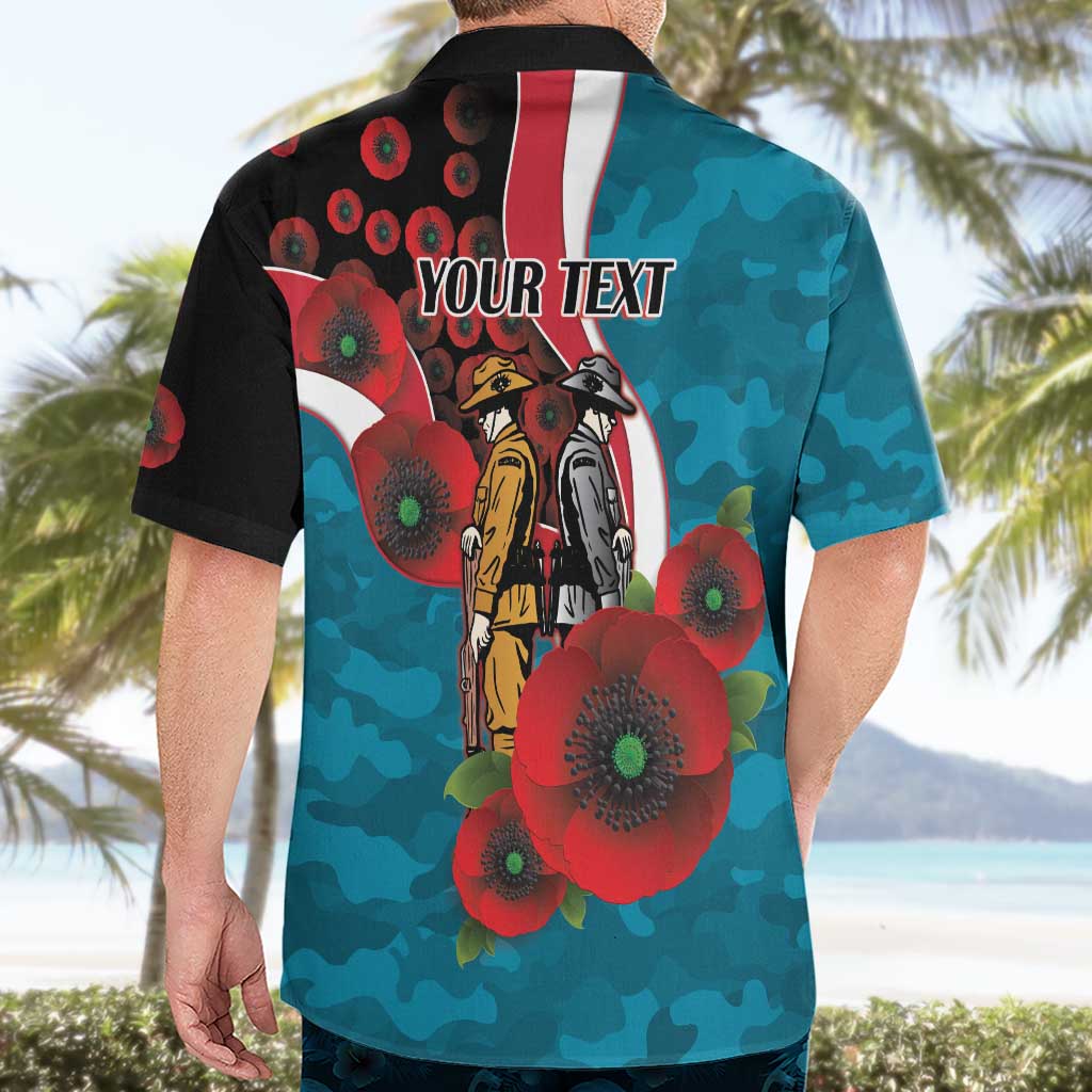 Port Power ANZAC Personalised Hawaiian Shirt Lest We Forget Poppy Camo
