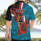Port Power ANZAC Personalised Hawaiian Shirt Lest We Forget Poppy Camo