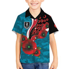 Port Power ANZAC Personalised Hawaiian Shirt Lest We Forget Poppy Camo