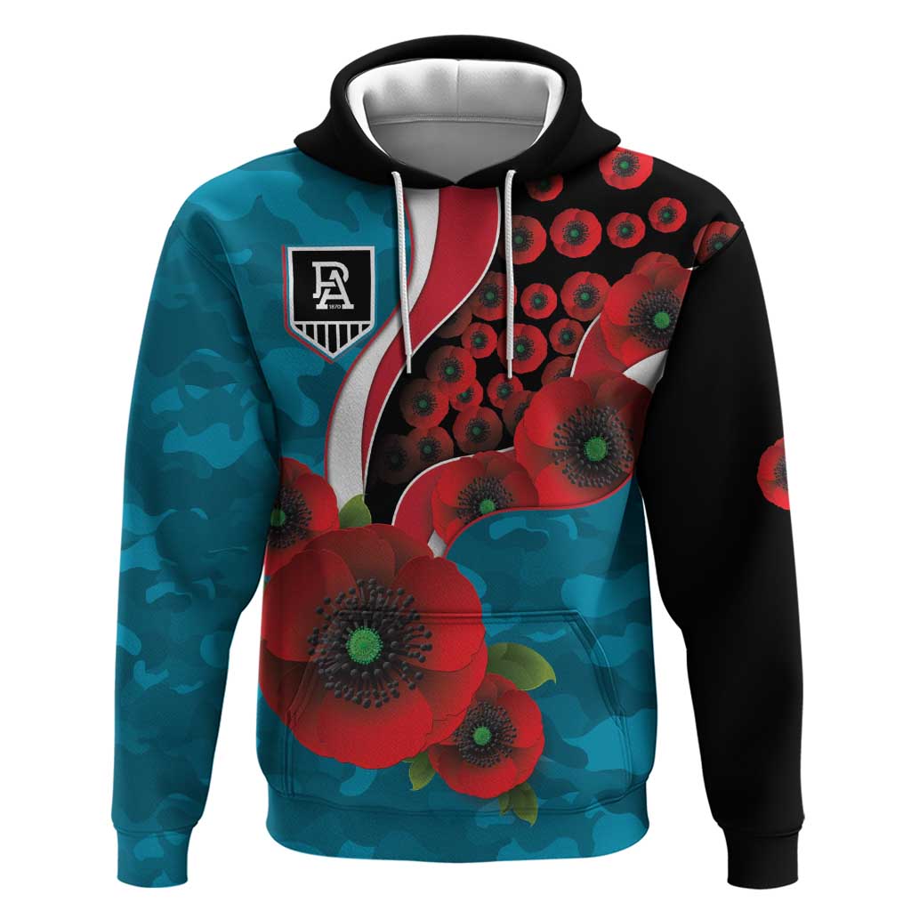 Port Power ANZAC Personalised Hoodie Lest We Forget Poppy Camo