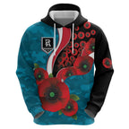 Port Power ANZAC Personalised Hoodie Lest We Forget Poppy Camo
