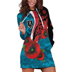 Port Power ANZAC Personalised Hoodie Dress Lest We Forget Poppy Camo