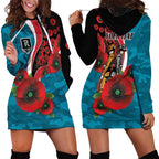 Port Power ANZAC Personalised Hoodie Dress Lest We Forget Poppy Camo