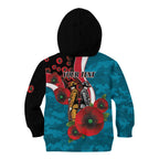 Port Power ANZAC Personalised Kid Hoodie Lest We Forget Poppy Camo