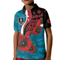 Port Power ANZAC Personalised Kid Polo Shirt Lest We Forget Poppy Camo